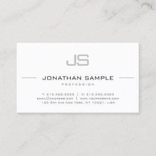 Tarjeta De Visita Moderno y elegante Monograma Profesional Simple Pl