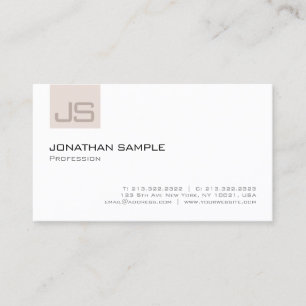 Tarjeta De Visita Moderno y elegante Monograma Profesional Simple Pl