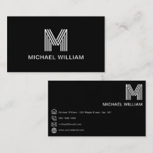 Moderno y elegante monograma simple negro brillant