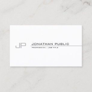 Tarjeta De Visita Moderno y elegante Monograma Simple Plantilla de m