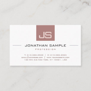 Tarjeta De Visita Moderno y elegante Monograma simple plantilla Mini