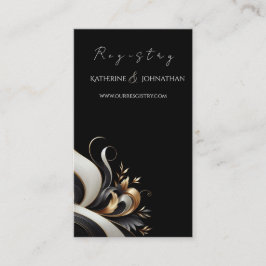 Tarjeta De Visita Moderno y elegante negro y oro