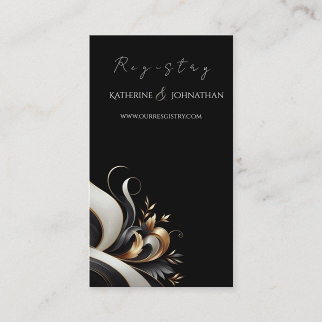 Tarjeta De Visita Moderno y elegante negro y oro (Anverso)