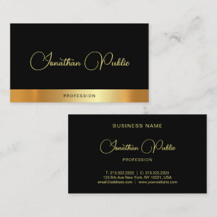 Tarjeta De Visita Moderno y elegante nombre de guión Plantilla de or