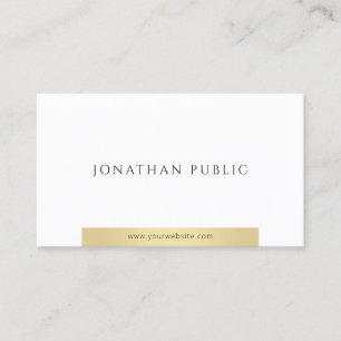Tarjeta De Visita Moderno y elegante Oro Blanco Simple Profesional