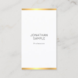 Tarjeta De Visita Moderno y elegante Oro Blanco Simple Profesional