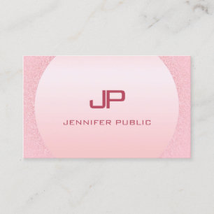 Tarjeta De Visita Moderno y elegante oro rosa rosa monogramado