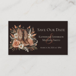 Tarjeta De Visita Moderno y elegante País Occidental - Flores