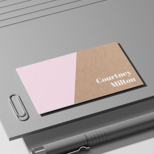 Tarjeta De Visita Moderno y elegante Papel Kraft Subió Geométrico Bl (Subido por el creador)