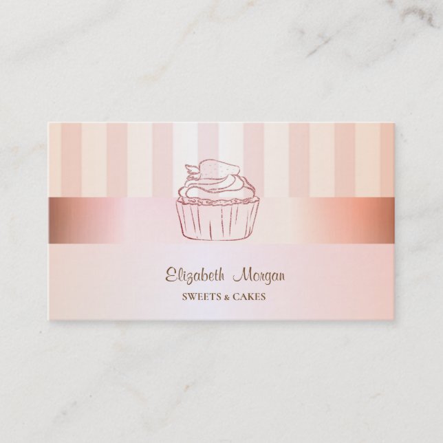 Tarjeta De Visita Moderno Y Elegante Pastel A Ras (Anverso)