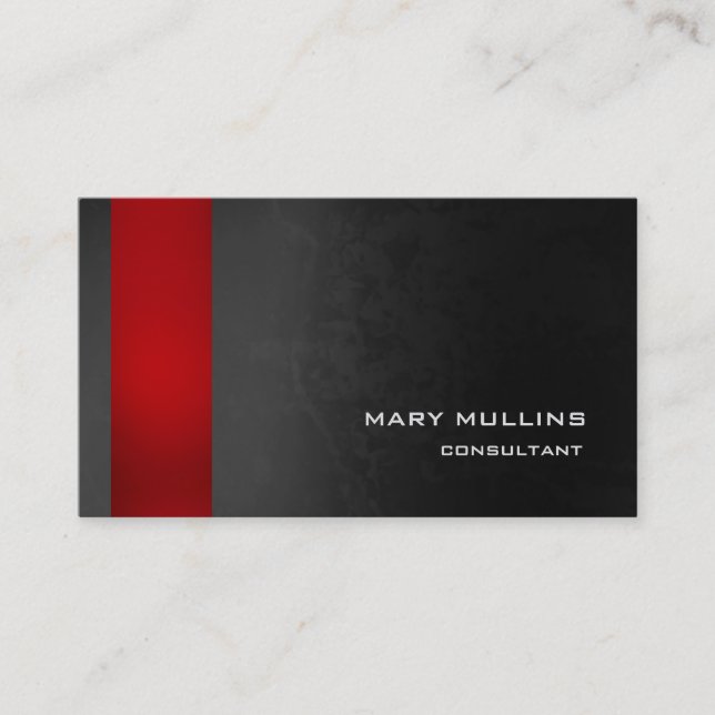 Tarjeta De Visita Moderno y elegante patrón de gris rojo (Anverso)