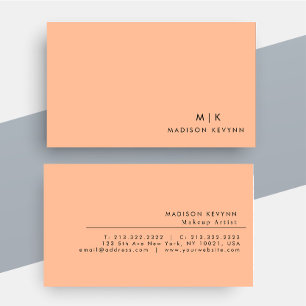 Tarjeta De Visita Moderno y elegante Peach Fuzz Beauty Profesional