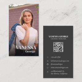 Tarjeta De Visita Moderno y elegante Personalizado de código QR Foto
