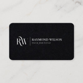 Tarjeta De Visita Moderno y elegante Premium Monogramado en blanco y