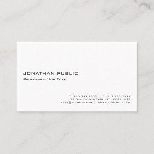 Tarjeta De Visita Moderno y elegante profesional blanco minimalista