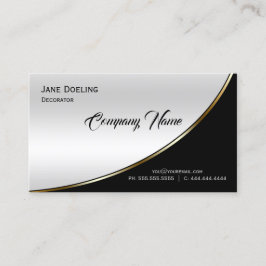 Tarjeta De Visita Moderno y elegante profesional de color negro plat