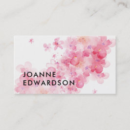 Tarjeta De Visita Moderno y elegante profesional de la acuarela rosa