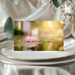 Tarjeta De Visita Moderno y elegante profesional Lotus Gold Yoga