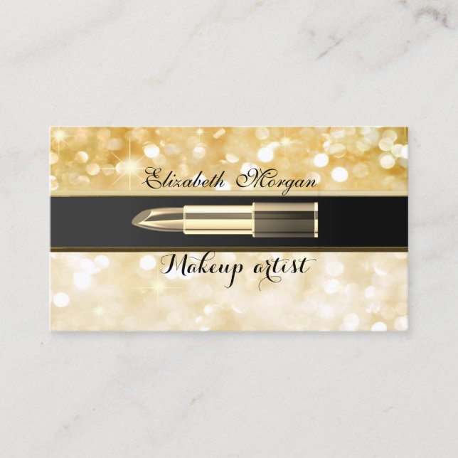 Tarjeta De Visita Moderno y elegante profesional - Makeup-Lipstick (Anverso)
