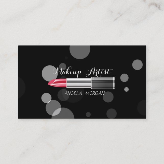 Tarjeta De Visita Moderno y elegante profesional - Makeup-Lipstick (Anverso)