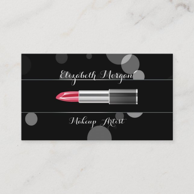 Tarjeta De Visita Moderno y elegante profesional - Makeup-Lipstick (Anverso)