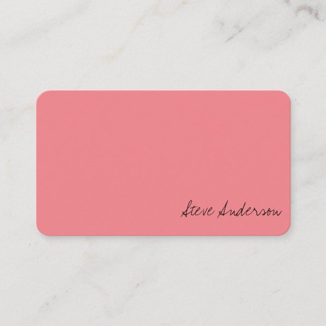 Tarjeta De Visita Moderno y elegante profesional minero salmón rojo (Anverso)