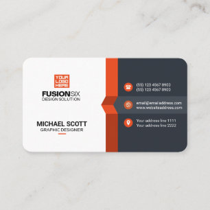Tarjeta De Visita Moderno y elegante profesional - naranja