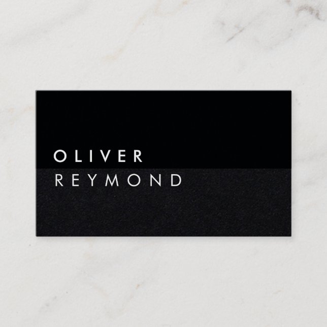 Tarjeta De Visita Moderno y elegante profesional negro sobre negro (Anverso)