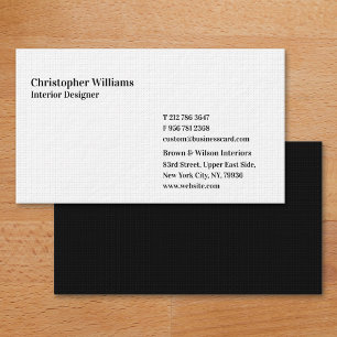Tarjeta De Visita Moderno y elegante profesional Premium Thick White