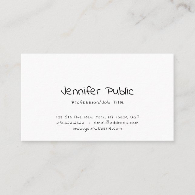Tarjeta De Visita Moderno y elegante profesional simple manuscrito (Anverso)