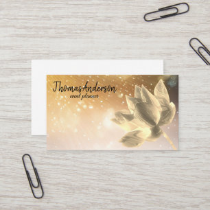 Tarjeta De Visita Moderno y elegante Purpurina de oro Lotus