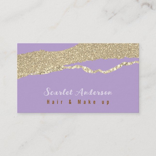 Tarjeta De Visita Moderno y elegante purpurinoso (Anverso)