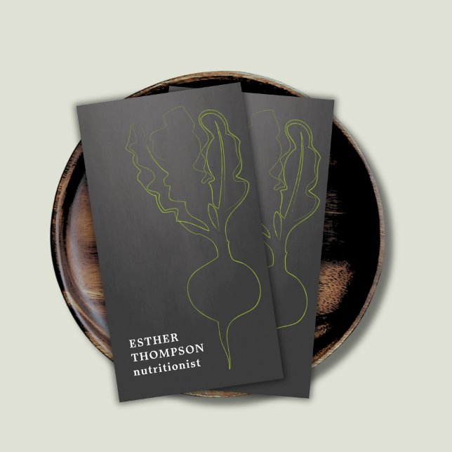 Tarjeta De Visita Moderno y elegante Radish Grey Green (Subido por el creador)