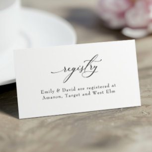 Tarjeta De Visita Moderno y elegante Registro de Ducha Bridal Tarjet