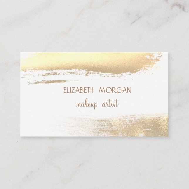 Tarjeta De Visita Moderno y elegante Relieve metalizado dorado Faux  (Anverso)