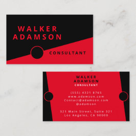 Tarjeta De Visita Moderno y elegante rojo y negro