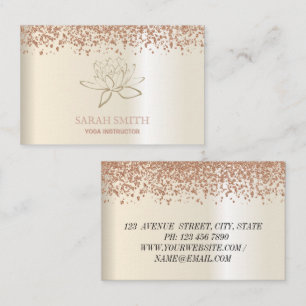 Tarjeta De Visita Moderno y elegante rosa de diamantes dorados Tarje