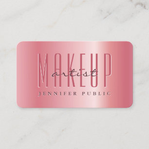 Tarjeta De Visita Moderno y elegante Rosa Gold Artista de maquillaje