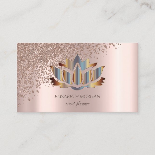 Tarjeta De Visita Moderno y elegante Rosa Gold Diamonds (Anverso)