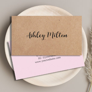 Tarjeta De Visita Moderno y elegante Rosa IMPRESO Kraft Paper Consul
