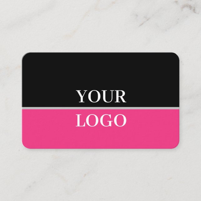 Tarjeta De Visita Moderno y elegante rosa negro (Anverso)