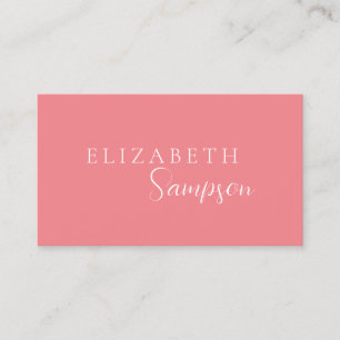 Tarjeta De Visita Moderno y elegante rosa y blanco