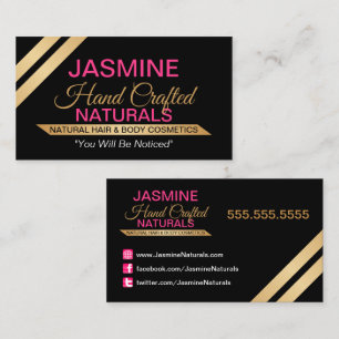 Tarjeta De Visita Moderno y elegante rosa y dorado