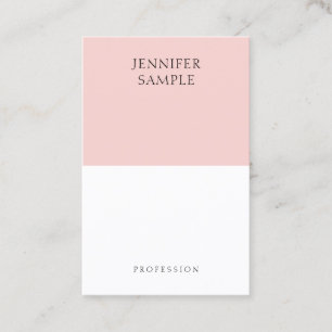 Tarjeta De Visita Moderno y elegante Rubor Pink Simple Professional