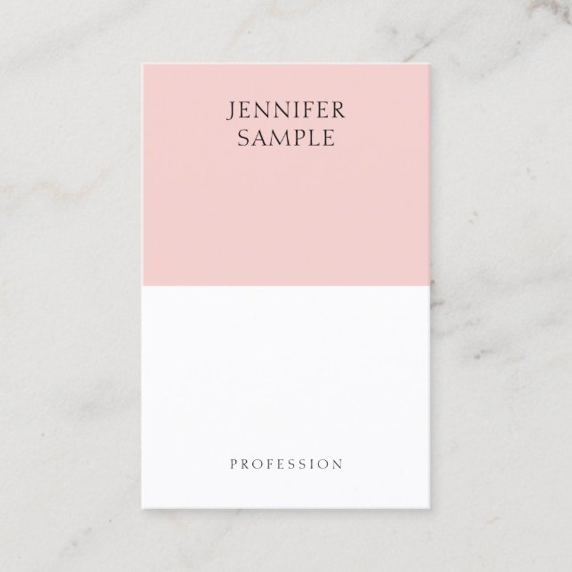 Tarjeta De Visita Moderno y elegante Rubor Pink Simple Professional (Anverso)