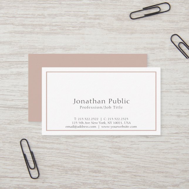 Tarjeta De Visita Moderno y elegante sencillo profesional (Anverso/Reverso In Situ)