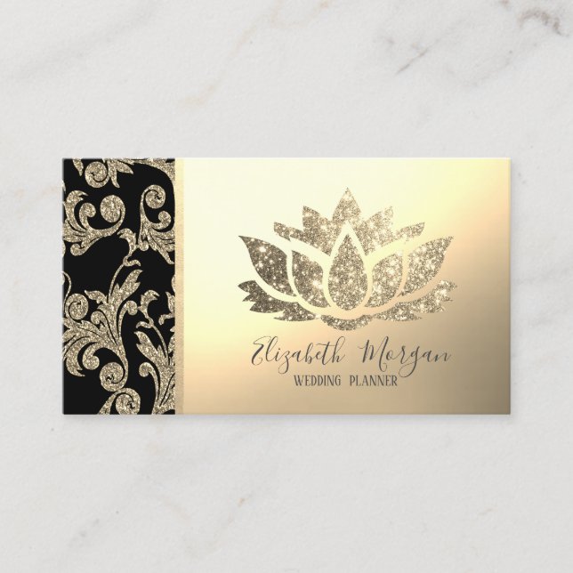 Tarjeta De Visita Moderno y elegante Swift Gold,Lotus (Anverso)
