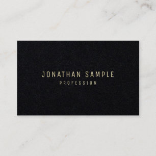 Tarjeta De Visita Moderno y elegante texto de oro simple plantilla l