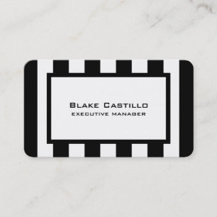 Tarjeta De Visita Moderno y elegante trendy Black White Strike