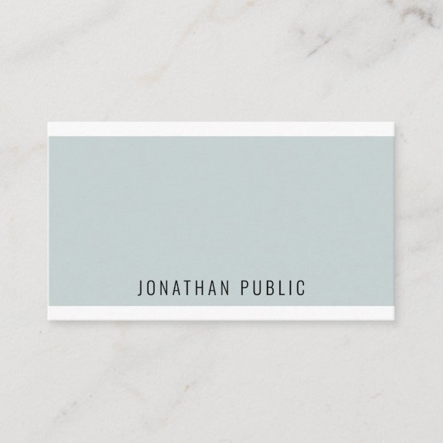 Tarjeta De Visita Moderno y elegante verde azul personalizado Minima (Anverso)